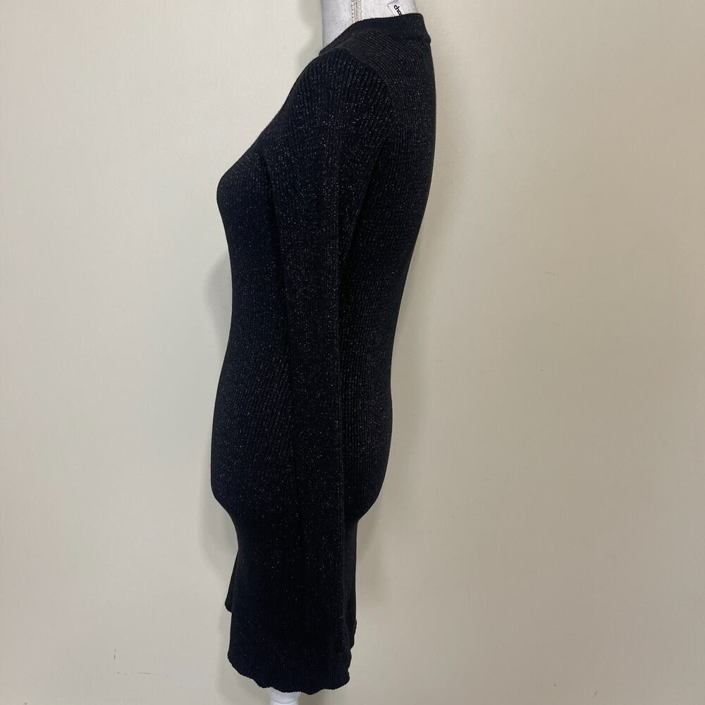 Charlotte Russe Ribbed LongSleeve Mockneck Midi Sweater Dress Black Medium - Picture 6 of 11